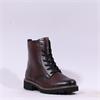 Remonte Lace And Zip Platform Ankle Boot - Wine Leather